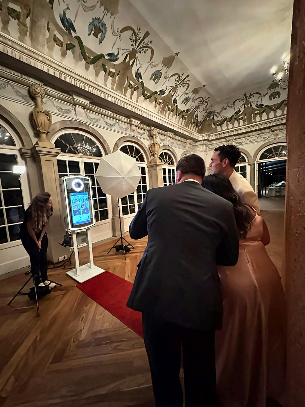 Photo booth at a wedding in a palace